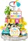 12-Piece Tiered Tray Decor Set – Hello Summer Hawaii Farmhouse Rustic Beach Gnome Wooden Signs for Kitchen, Table, Shelf & Home Décor